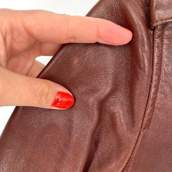 Rare Mackage Brown Baya Lamb Leather Biker Moto Motorcycle Jacket size XS - Picture 9 of 15